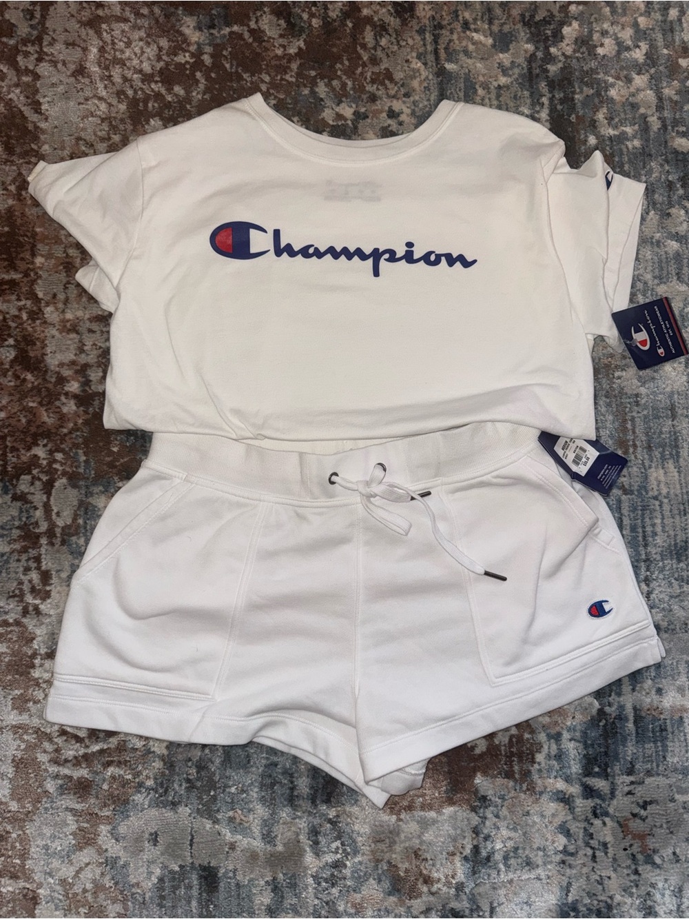 Champion Campus French Terry Short Set with Navy & Red Logo - Picture 4 of 4